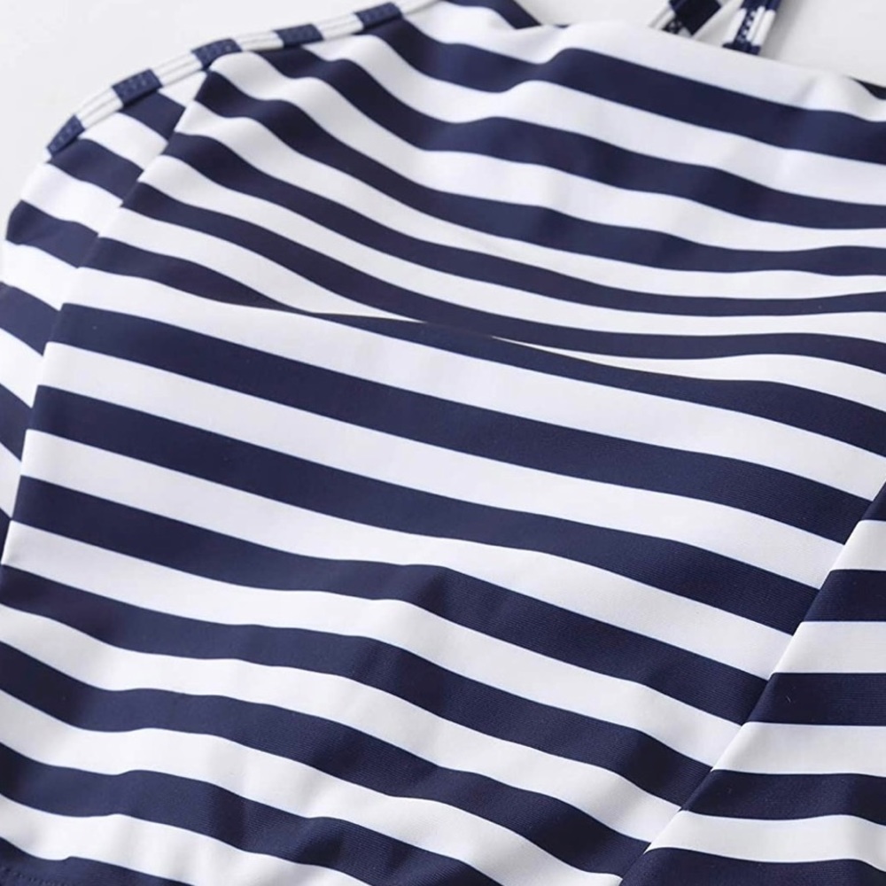 Navy blue striped swim top - Picture 9 of 9